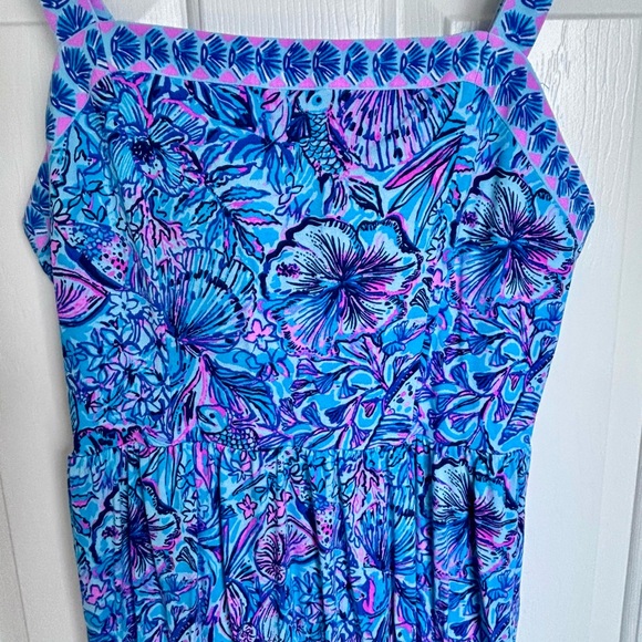 Lilly Pulitzer Blue and Pink Floral Maxi Dress - Picture 2 of 6